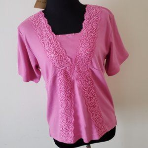 NWT Vintage Jenny Lace Detail Knit Top Shirt